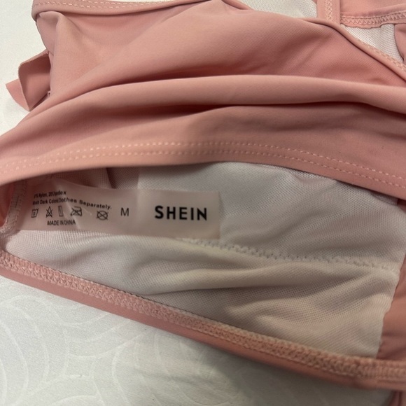 SHEIN Pink and Red Bikini Set with Ruffle Details - Picture 6 of 11